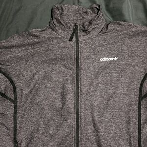 Adidas Gray Performance Jacket with Full-Length Zipper
